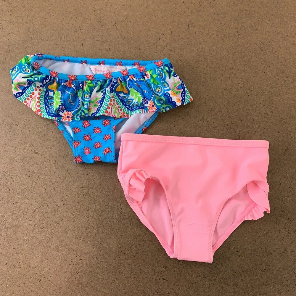 Baby Girls Size 18 Months Carter's‎ Pink Tommy Bahama Blue Print Bikini Bottoms